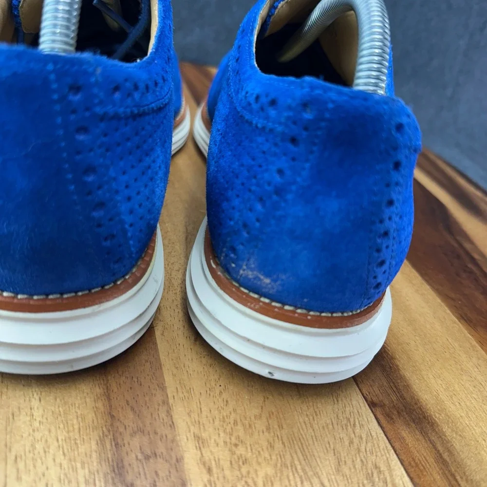 Cole Haan Mens Sz 10 Vibrant Blue Suede Zerogrand Oxford Sneakers Comfort C14284